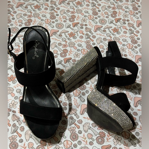 Qupid Rhinestone Heels - Size 7.5, Sparkling Glam - Picture 2 of 4